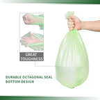 Medium Compostable Trash Bags, Biodegradable 8 Gallon Garbage Bags, Recycling Degradable Unscented Rubbish Bags for Kitchen Bathroom Office Car Pet Wastebasket (Green)
