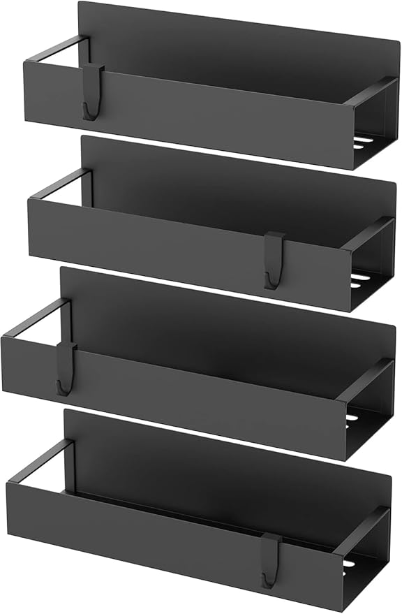 Magnetic Water Bottle Holder for Refrigerator, Cup Holder Organizer for Stanley and Tumbler for Kitchen, 4 Pack, Metal Black