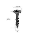 (15 pounds 5770 pcs)#8X3/4 Black Fastener Drywall Screws-Phillips with coarse Threaded tip, Black, Suitable for Drywall Slate, Wood, etc.