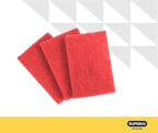 Scouring Pad Non-Scratching Scrubber Non-Scratch Cleaning Scrub Pads Heavy Duty Scouring Pad Reusable Kitchen Scrubbing Pad Pack of 9 Red, by Superio