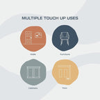 Touch Up Paint, True White, 1oz, Satin, w/brush in bottle, Quick drying, for Home repairs, Kitchen Cabinets, Furniture