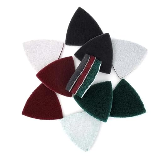 15Pcs Triangle Scouring Pad 90x90x90mm 240 to 800 Grit Heavy Nylon Cleaning Cloth Hook and Loop,240
