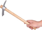 LIANGLIDE Pick Axe Tool Garden Hoe Detachable Pickaxe Hoe Stainless Steel Pickaxe Hoe with Wooden Handle Heavy Duty Wood Pick Axe Garden Mattock Tool for Transplanting Digging Planting Loosening Soil