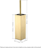 Upright Toilet Brush and Plunger Set, Square Toilet Cleaner, Toilet Brush Holder Set Brushed Gold