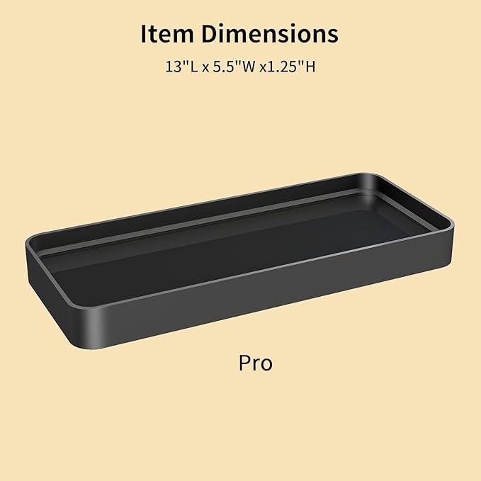 YUMORE Bathroom Organizer Countertop, Counter Organizer for Bathroom Decor, Tempered Glass Shelf for Vanity Storage, Makeup Tray for Perfume Skincare Bedroom Kitchen Corner(1 Tier- Pro)