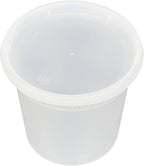 Restaurantware-Asporto 24 Ounce To Go Boxes, 100 Microwavable Round Soup Containers - Clear Plastic Lids Included, Do Not Contain BPA, Clear Plastic Soup Containers, Disposable