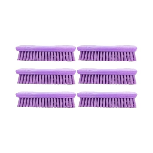 SPARTA 42024EC68 Comfort Grip Plastic Scrub Brush, Hand Brush For Cleaning, 8 Inches, Purple, (Pack of 6)