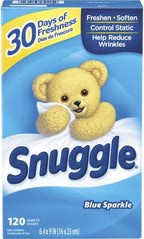 Snuggle CB451156 Fabric Softener Sheets, Fresh Scent, 120 Sheets/Box, 6 Boxes/Carton
