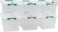 6 Pack 14 L Clear Storage Latch Box, Plastic Storage Bins with Lids
