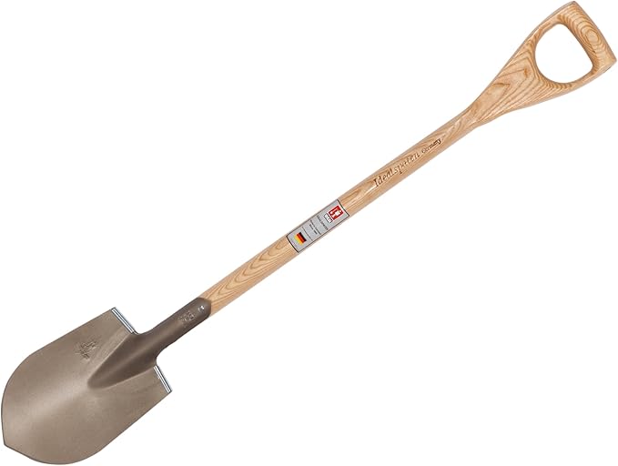 IDEALSPATEN - Made in Germany Since 1899 - Kieler Pointed Spade - D Handle Professional Cutting and Digging Spade 5.25lb - 45in (Kieler)#IS110