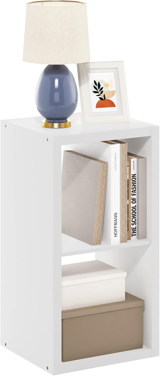 Furinno Cubicle Open Back Decorative Cube Storage Organizer, 2, White