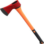 Chopping Axe: 33.5” Hatchet Axe with Shock Absorbing Fiberglass Handle 4.5lbs Felling Axes for Splitting Log Cutting Firewood GardeningTool