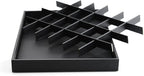 Oirlv Stackable Jewelry Organizer Tray Premium Leather 24 Grid Jewelry Drawer Organizer Dresser Tabletop Trinket Earring Ring Storage