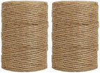 Tenn Well 656 Feet 2.32mm Natural Jute Twine for Gift Wrapping, DIY Crafts, Gardening (2pcs x 328 Feet)