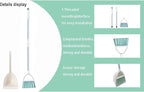 Mini Broom with Dustpan for Kids,Little Housekeeping Helper Set (White+Green)