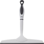 Superio Rubber Squeegee, 2 Pack, Streak Free All Purpose Window Squeegee, Comfort Grip Handle and Hanging Hook (Grey- Red, 10 Inch- 2 Pack)