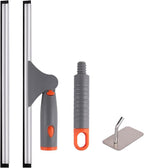 ITTAHO Shower Squeegee for Glass Doors, All-Purpose Anti-Slip Window Squeegee with 2 Blades, Window Cleaner Tool for Shower Doors, Windows, Bathroom and Car Windshields