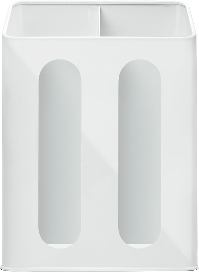 SSTATES Magnetic Dryer Balls Holder for Laundry Room Organization and Storage, Modern Lint Bin for Farmhouse Decor, White (Balls Not Included)