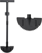 Edger Lawn Tool, Manual Garden Edger Long Handle 40-48 inch, Steel Hand Saw-Tooth Border Sidewalk Landscape Yard Grass Weed Half Moon Edger Shovel for Lawns