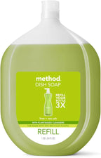 Method Gel Dish Soap Refill, Lime + Sea Salt Scent, Powerful Cleaning Formula, Large Refill Tub, Biodegradable Formula, Cuts Through Grease, 54 Fl Oz