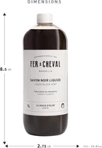 Fer à Cheval Liquid Black Soap All Purpose Cleaner with Olive Oil, Concentrated Multi-Use Cleaner for Home Surfaces, 1000 ml / 33.81 fl oz Black Soap Olive