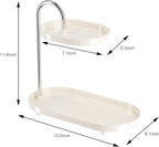 Bathroom Sink Vanity Trays, Skincare Storage Rack Small Countertop Perfume Organizer Lazy Susan Makeup Organizer, White