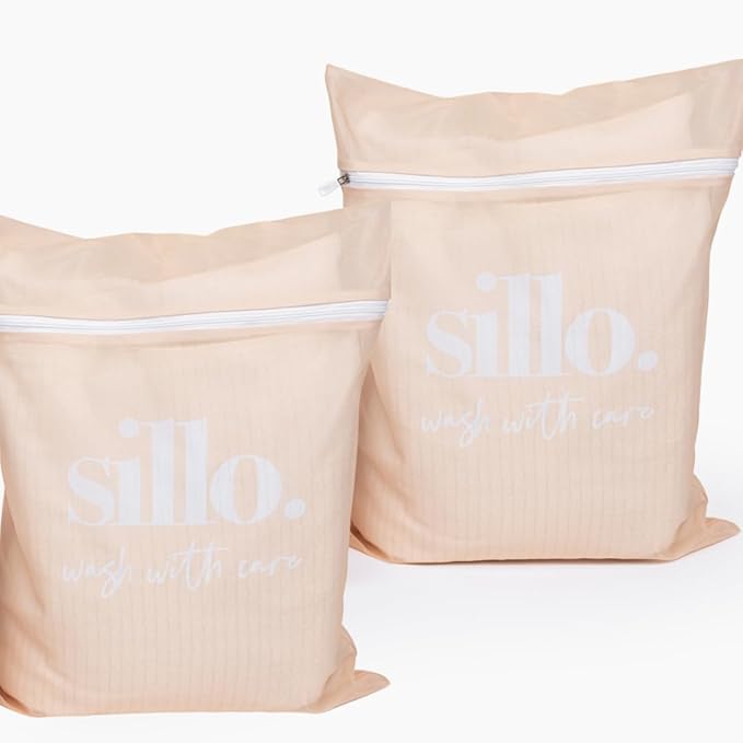 Sillo Care 2-Pack Delicate Laundry Bags 16x20”- Durable Zipper for Lingerie, Bras, Silk, Socks - Protects Delicates, Machine Washable, Travel-Friendly