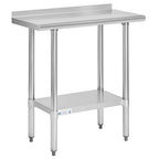Hally Stainless Steel Table for Prep & Work 18 x 30 Inches, NSF Commercial Heavy Duty Table with Undershelf and Backsplash for Restaurant, Home and Hotel