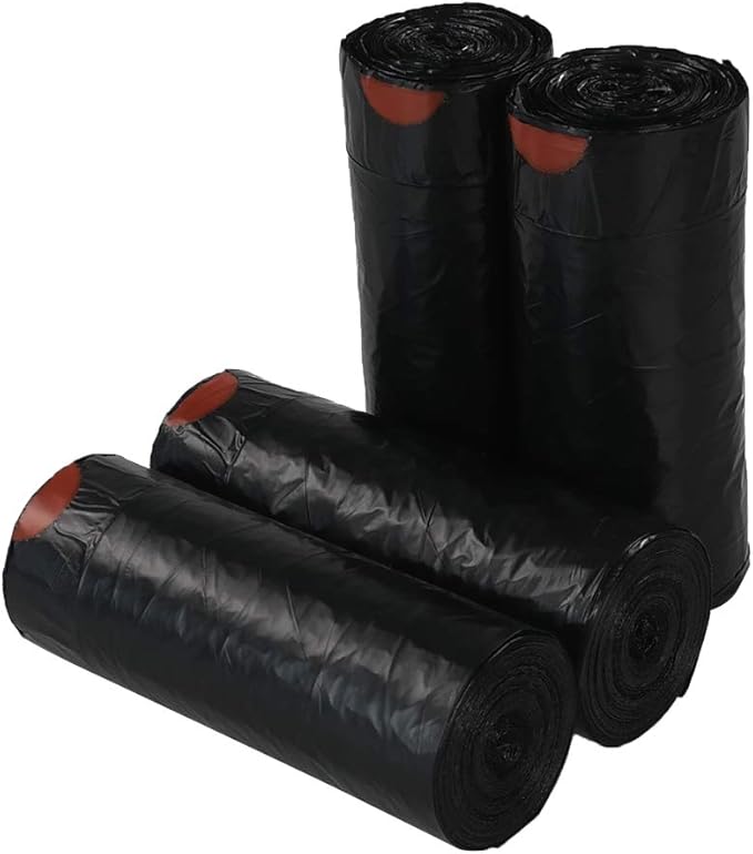 8 Gallon Drawstring Trash Bags, Black Kitchen Garbage Bag with Drawstring, 208 Counts