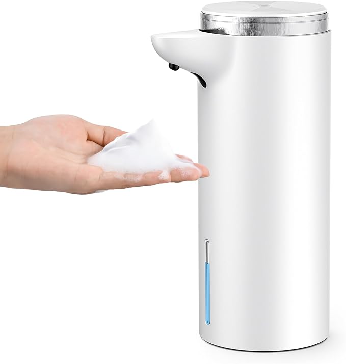 Automatic Foaming Soap Dispenser (Upgrade Auto & Manual Modes) - Adjustable Foam Volume - IPX7 Waterproof -1500mAh USB Rechargeable Touchless Hand Soap Dispenser