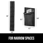 GORILLA GRIP Over the Door Shoe Organizer, 12 Large Breathable Mesh Pockets, Space Saving Hanging Storage Holder, 2 Hook Closet Rack Hanger, Hangs on Closets for Shoes, Accessories, 64H x 9.5W Black