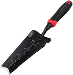 Gardening Shovel Tool, LRLXE Heavy Duty Stainless Steel Garden Transplant Shovel, Root Cutter, All-Purpose Small Hand Shovel with Serrated Edge for Digging and Transplanting(Red)