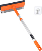 Window Squeegee for Home, Car Windshield Cleaner Tool with Extension Pole 20''-30'', Glass Door and Mirror Washer for Shower Cleaning