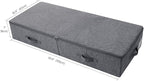 Pack of 2, 39.4 * 16.9 * 7" Rigid Folding Under bed Storage Organizer Containers for Shoes, Garment, Bedding Sheets, Washable,Dark Gray