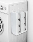 Magnetic Dryer Ball Holder - Iron Wool Dryer Balls Dispenser - laundry reusable magnetic organizer, Laundry Dryer Sheet Holder, Magnetic Laundry Balls for Dryer Basket Holder, White (No Balls)