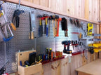 Wall Control 30WRK400GVR 4-Feet Metal Pegboard Standard Tool Storage Kit with Galvanized Toolboard and Red Accessories