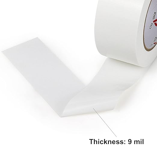2 Pack Duct Tape Heavy Duty,9 Mil Thickness,2 Inches x 30 Yards,Strong Industrial Strength,Flexible,No Residue,Waterproof and Tear by Hand,Multi-Use for Indoor & Outdoor Repairs(White)