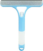 3 in 1 Window Cleaning Scraper,All-Purpose Spray Window Squeegee Cleaner Tool,for Glass Doors for Windows Glass, Mirrors Scraper, Brush (Blue)