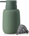 Green Soap Dispenser Bathroom,Ceramic Soap Dispenser Lotion Pump Dish Soap Dispenser for Kitchen,16oz Refillable Liquid Hand Wash Dispenser for Bathroom (Rubber Paint)