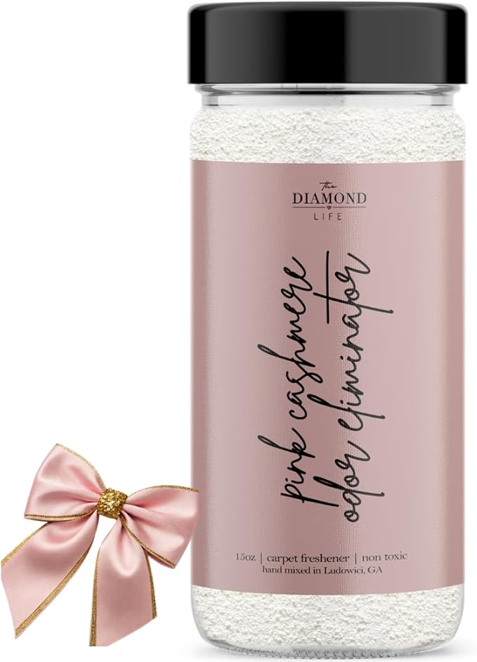 Home "Pink Cashmere" Carpet Deodorizer Powder For Home, Vaccuuming Upholstery, Pet Urine, Dog Bed/Cat Litter Box– Eliminates Odors Naturally, Pet-Friendly- Apple, Spices, & Vanilla