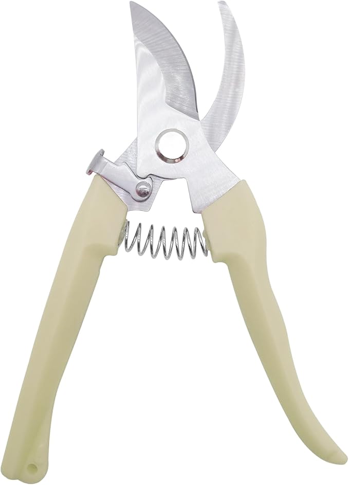 Pruning Shears for Gardening, 1 Pack Garden Scissors for Cutting Fresh Flowers, Floral Clippers for Plants, Fruits (Yellow)