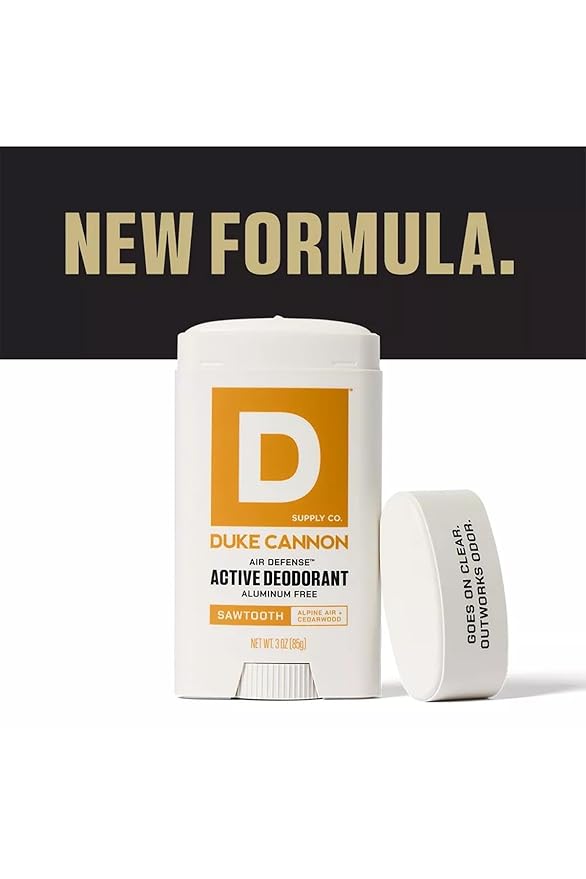 Duke Cannon Aluminum-Free Deodorant for Men - Air Defense, 3 oz – Long-Lasting, Clear Glide, Skin-Soothing Formula, Alpine + Cedarwood (Sawtooth)