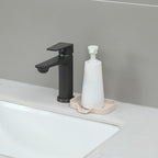 Silicone Bathroom Soap Dishes with Drain Spout-Bathroom and Kitchen Sink Organizer,Sponge Holder,Dish Soap Tray,Perfect for Dispenser,Scrubber,Bottle,Cup on Sink or Counter-Tapioca 4.9"×3.2"