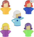 5 PCS Angry Mama Microwave Cleaners & Cool Mama Fridge Odor Absorber, High temperature Steamer Cleaning Equipments, Refrigerator Moisture Absorber & Freshener Holder For Kitchen Gadget Tools