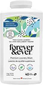 All Natural Laundry Detergent Powder, Unscented Powder Laundry Detergent, Fragrance Free, Organic, Biodegradable, High Efficiency Compatible Washing, Eco Friendly Premium Wash, 2.2lbs