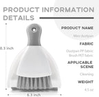 Small Hand Dust Pan and Brush - Small Broom and Dustpan Set, Mini Broom and Dustpan, Compact Dustpans and Brush for Home Cleaning, Sofa, Desk, Guinea Pig Cage, Cat Litter, etc. (Gray 2 Set)