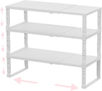Adjustable Metal Shelving Unit, Stackable & Expendable Storage Rack for Home/Office/Kitchen, Space-Saving，Sturdy&Durable，Easy Assembly (3PACKS/Medium/White