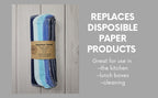Paperless Towels, 12-12" X 10" Washable Paper Towels, Reusable Paper Towels, 100% Cotton (Blues)