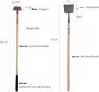KYLIN 6-Piece Pro Long Ash Handle Garden Tools Set for Landscaping Agricture or Backyard,14-Gauge Shovels,Forged Rakes,Forged Weeding Hoe Sidewalk Scraper,