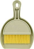 Small Broom and Dustpan Set,mini Compact Portable, for Home, Sofas, Kitchen countertops, Storage Shelves, Office desks, bathrooms, and pet Areas (Green)